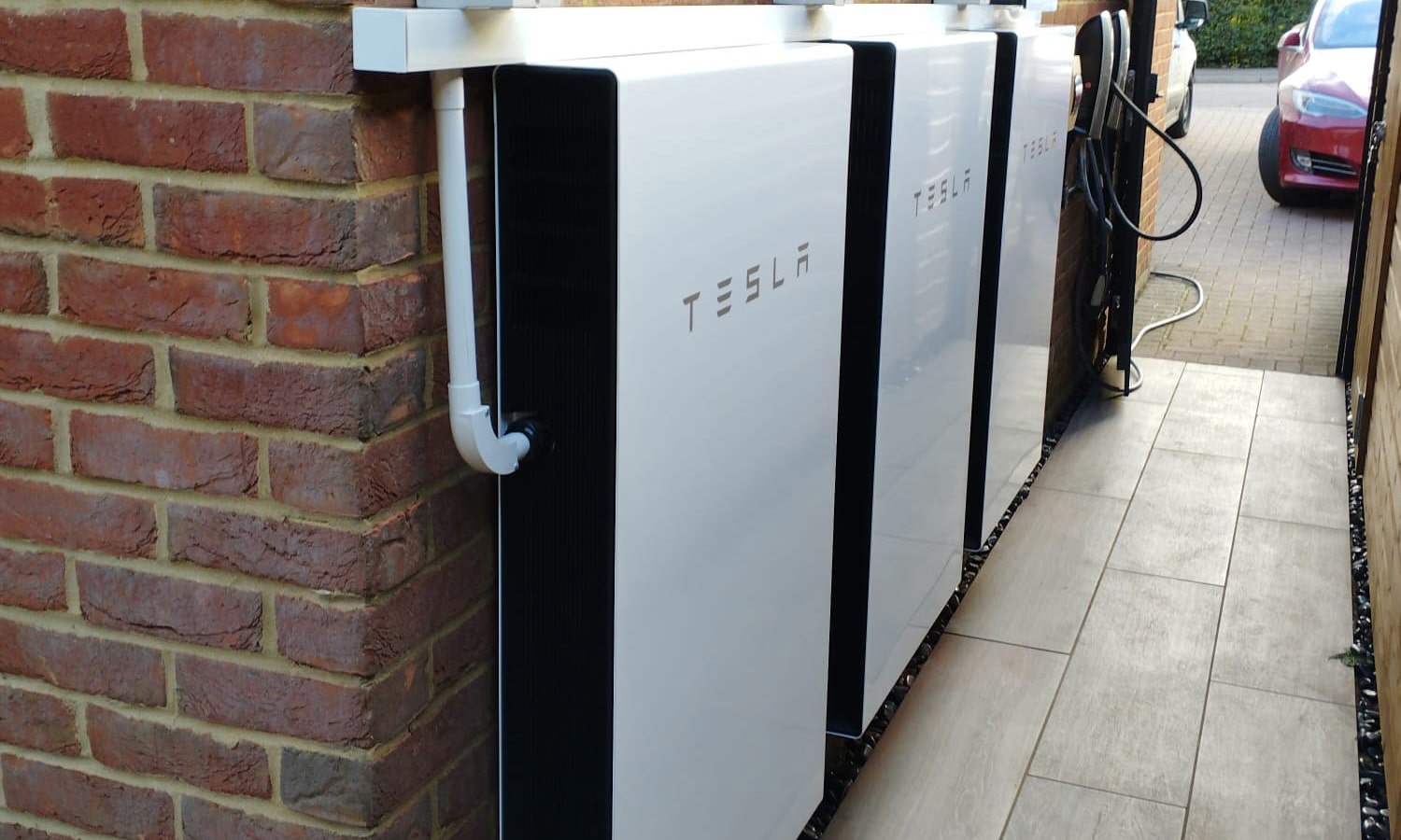 Three Tesla Powerwall batteries